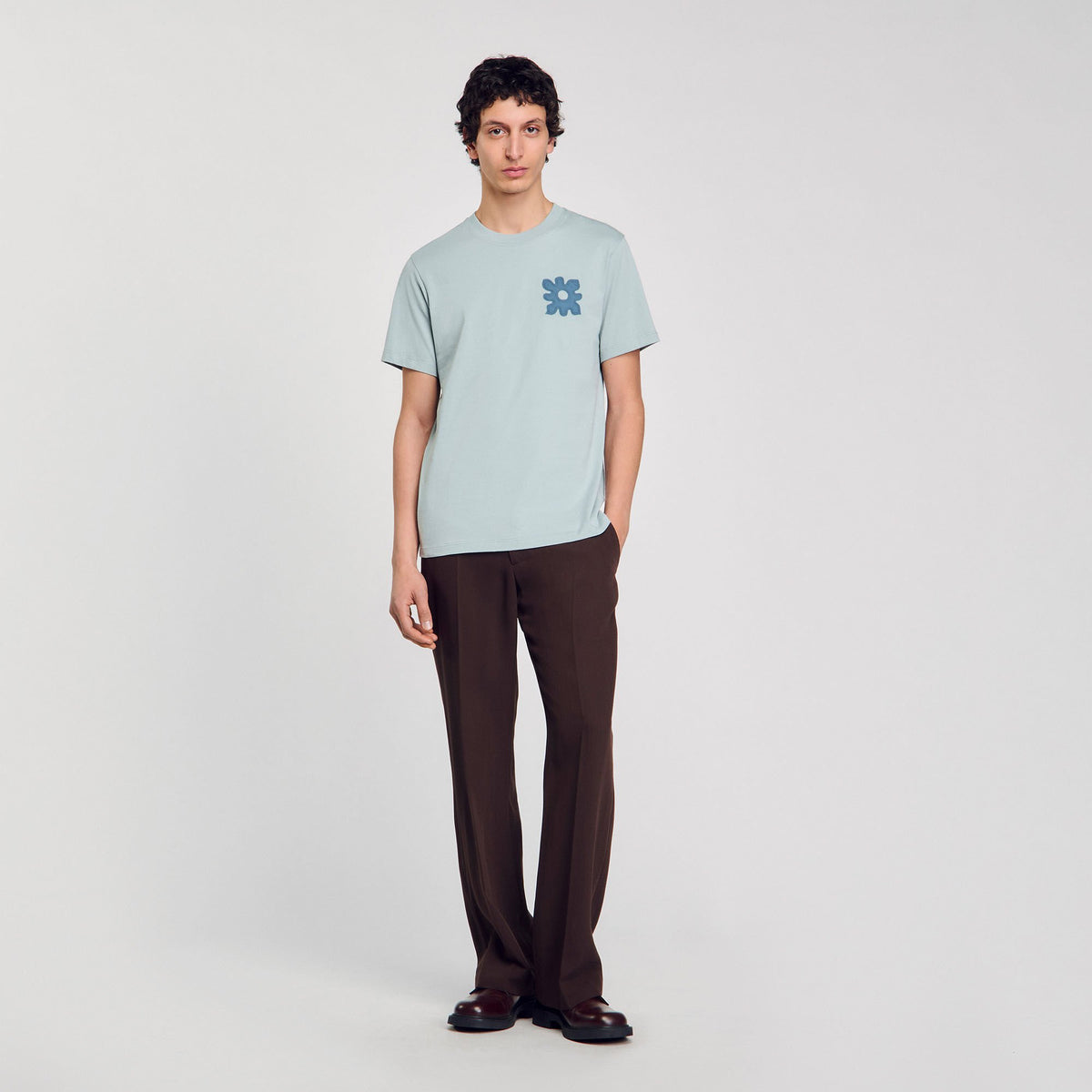 Sandro Men T-shirt with flower detail