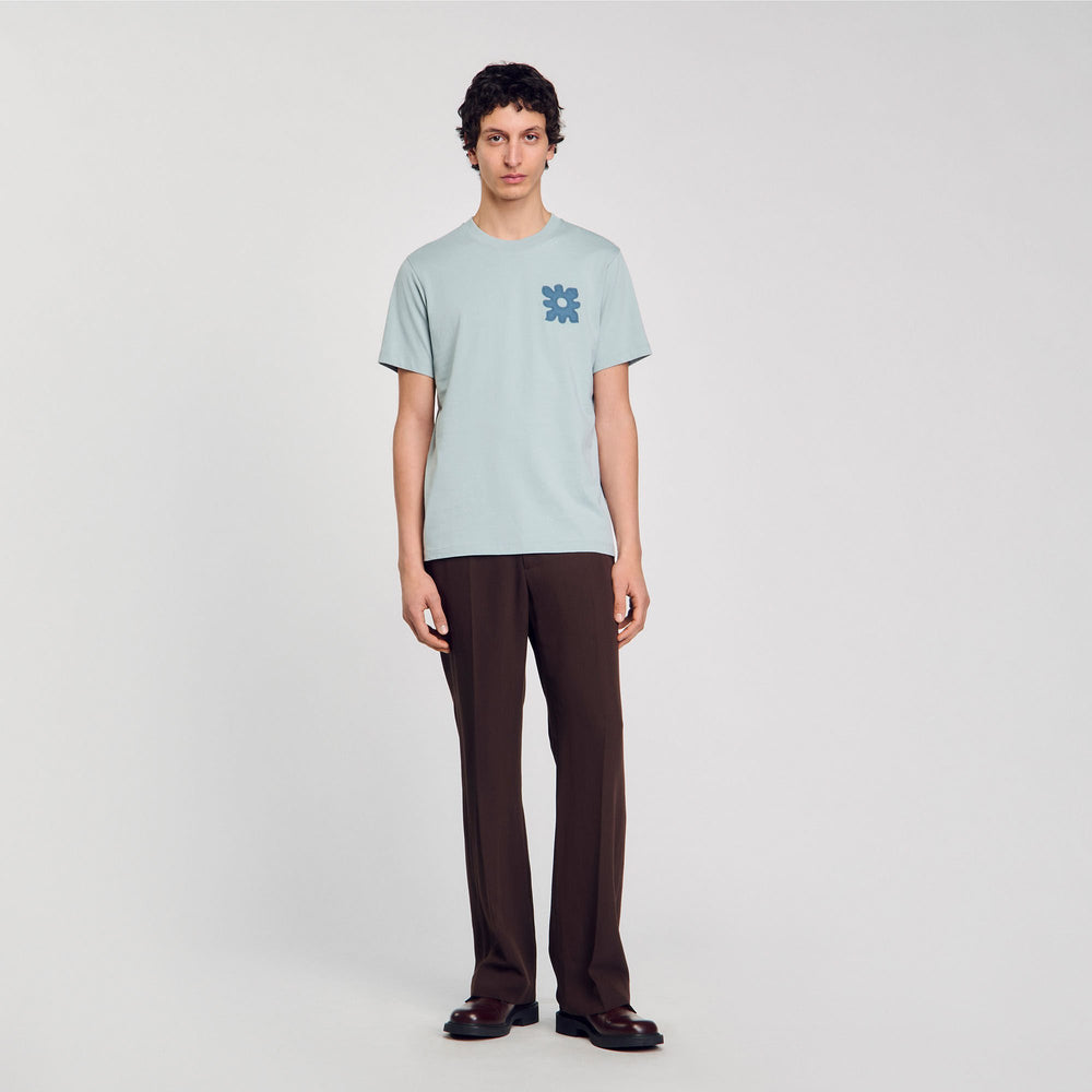 Sandro Men T-shirt with flower detail