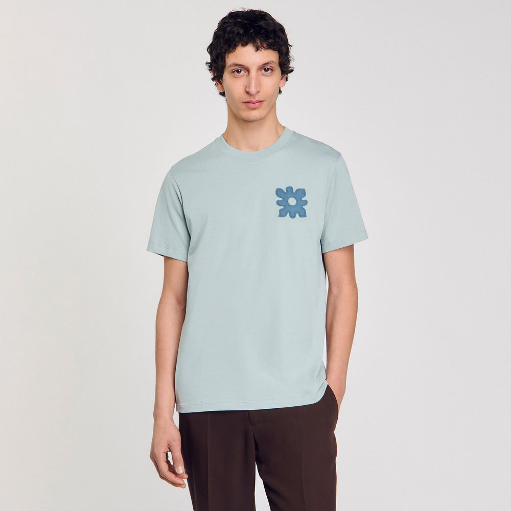 Sandro Men T-shirt with flower detail