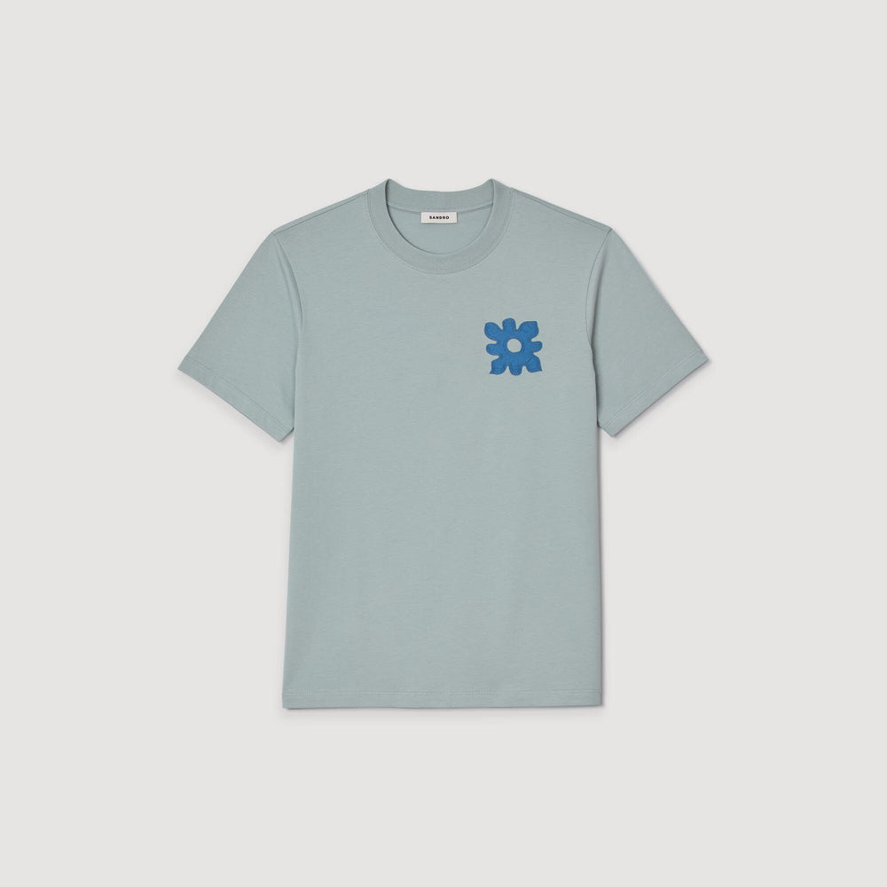 Sandro Men T-shirt with flower detail