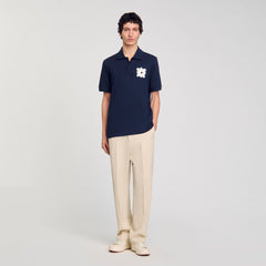 Sandro Men Polo shirt with flower patch