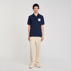 Sandro Men Polo shirt with flower patch