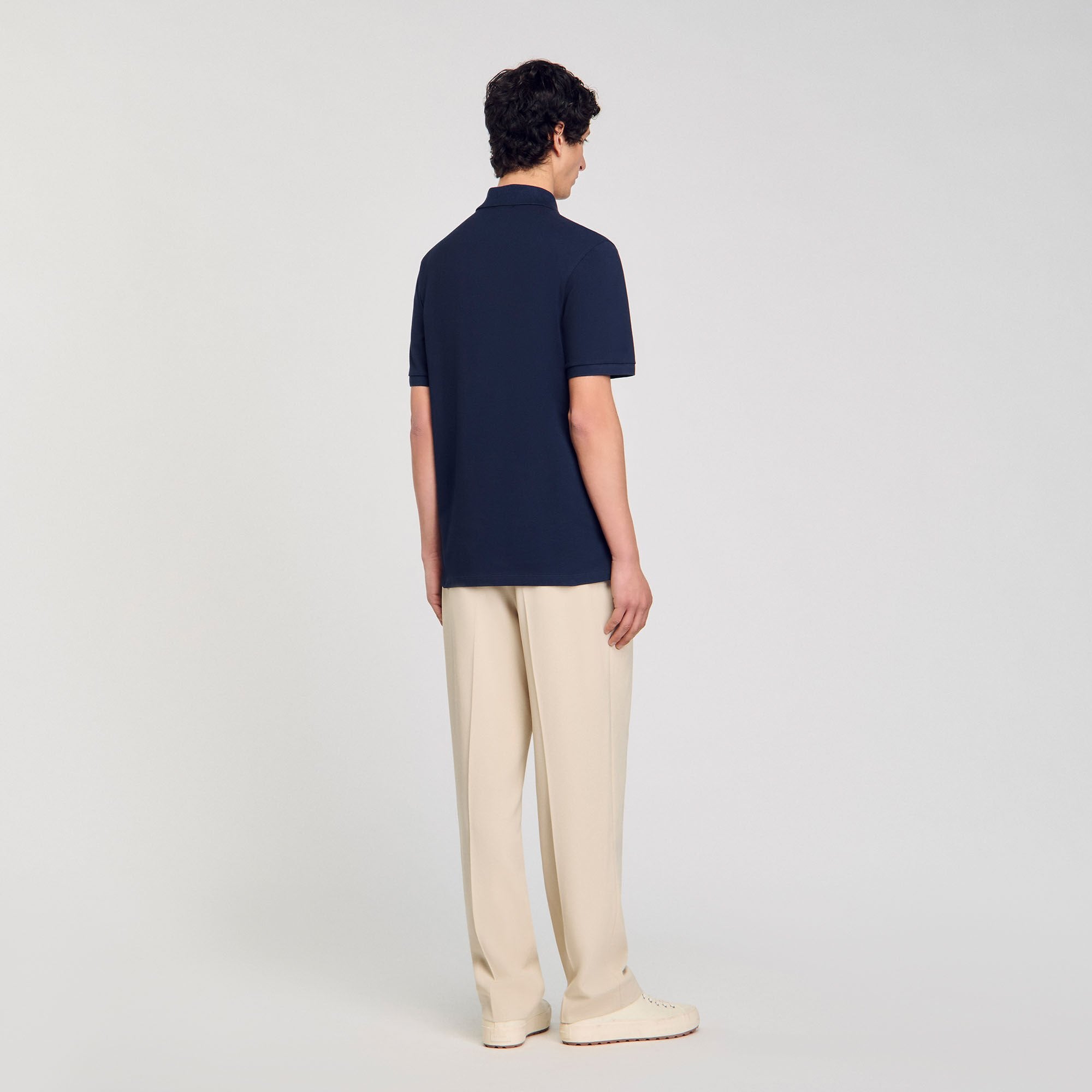 Sandro Men Polo shirt with flower patch
