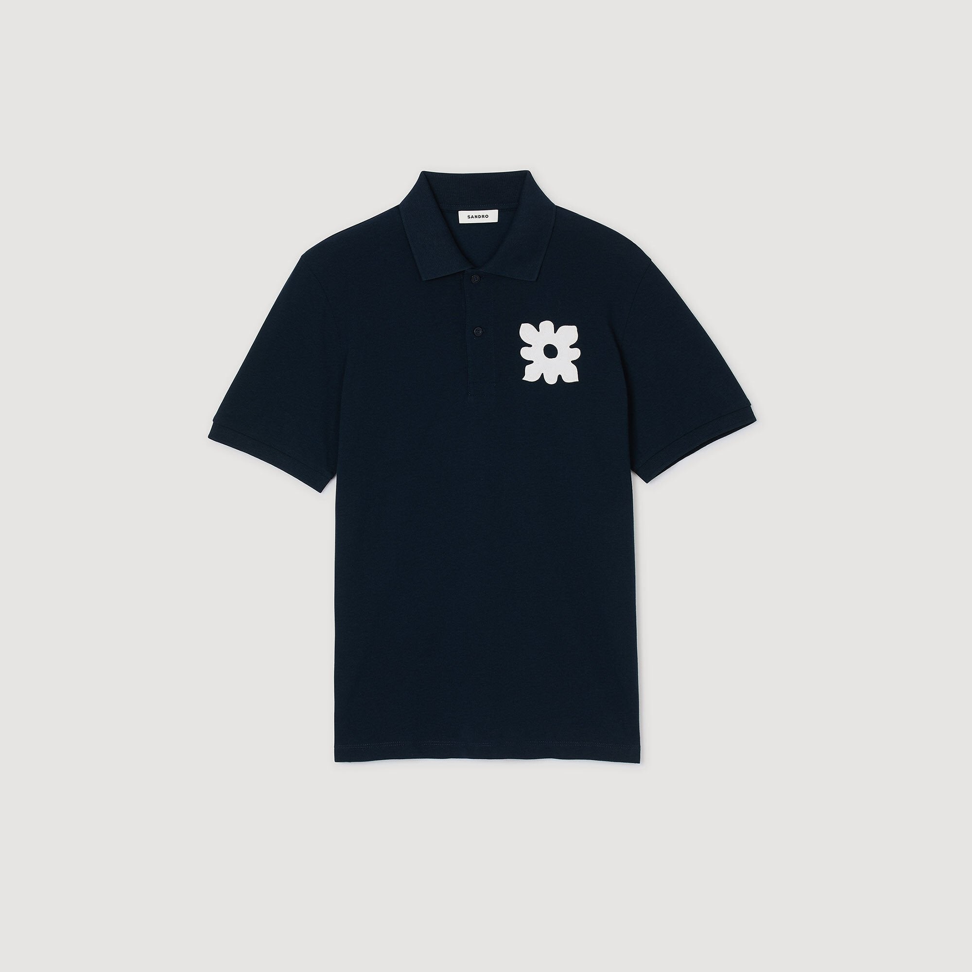 Sandro Men Polo shirt with flower patch