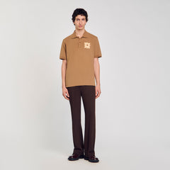 Sandro Men Polo shirt with flower patch