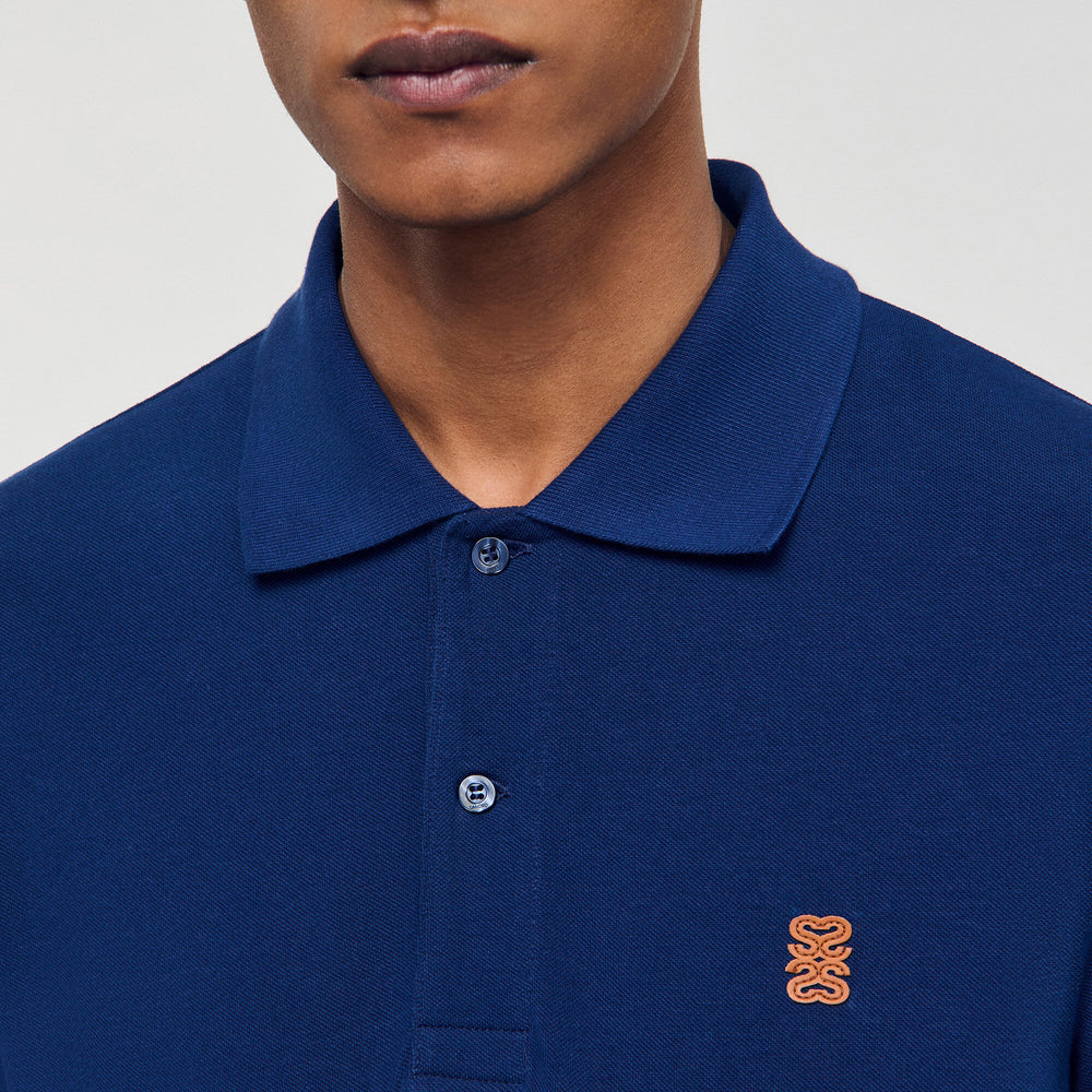 Sandro Men Polo shirt with leather logo