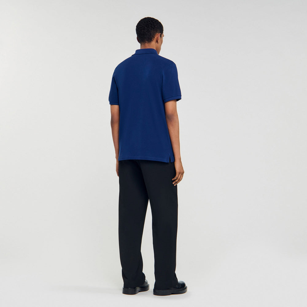 Sandro Men Polo shirt with leather logo