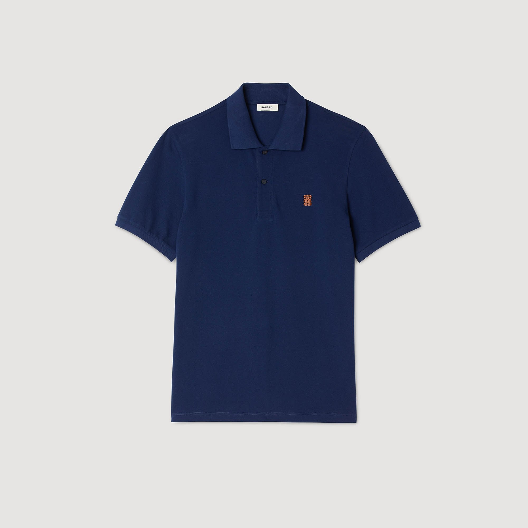 Sandro Men Polo shirt with leather logo