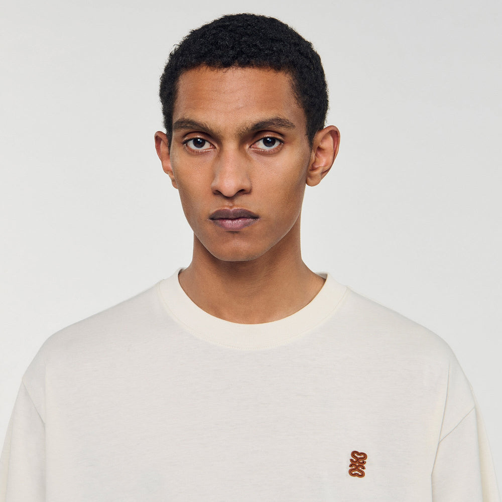 Sandro Men Leather logo T-shirt