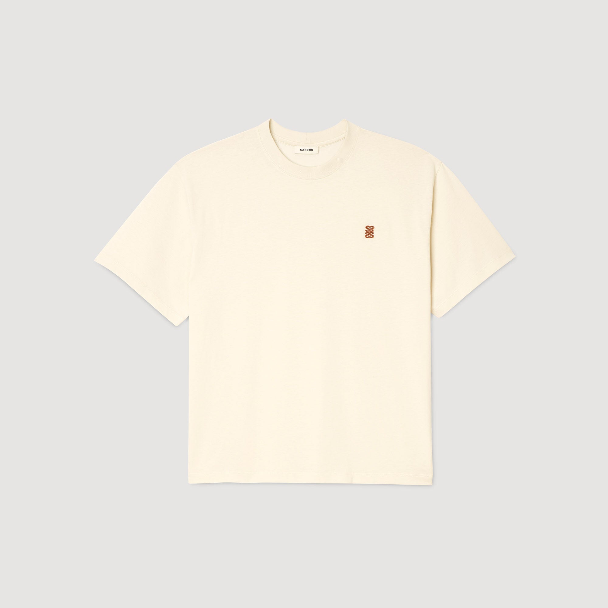 Sandro Men Leather logo T-shirt